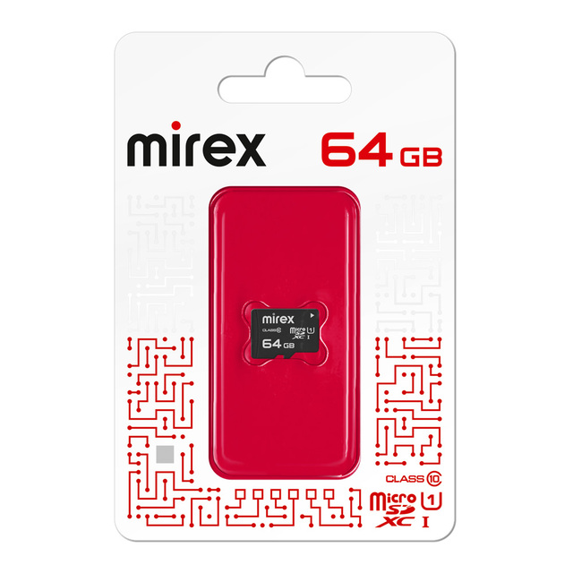 Карта памяти microSDXC MIREX 64GB Class10 UHS-I (без адаптера SD)
