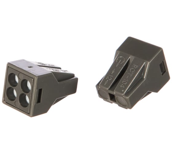 Экспресс-клемма с пастой, 4-проводная до 2,5 мм², серая (100 шт./уп.) (773-304) REXANT