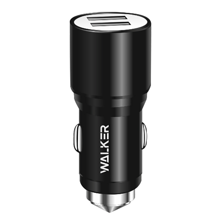 АЗУ WALKER WCR-21, 2.4А, 12Вт, USBx2, черное