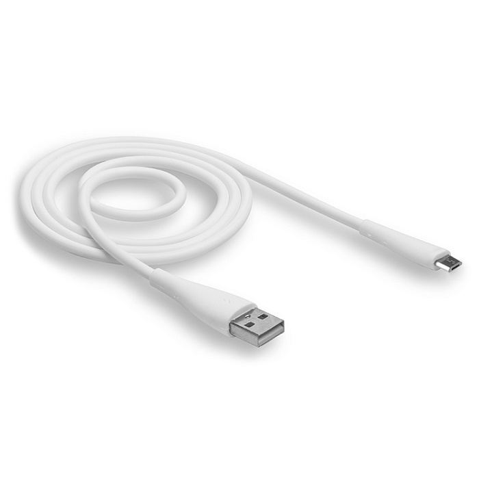 Кабель WALKER C305 Micro USB - USB (2.1A), 1м, белый