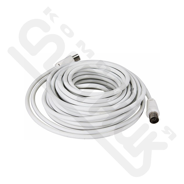 Шнур ТВ гнездо - ТВ штекер, длина 7 метров, белый REXANT