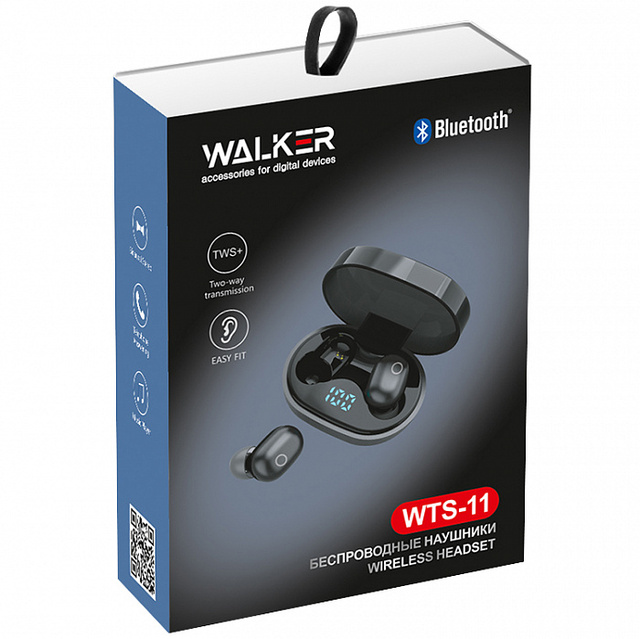 Наушники Bluetooth  WALKER WTS-11 сенсорное управление, цифровой индикатор заряда